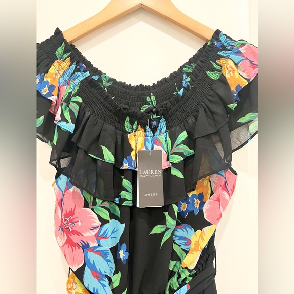LAUREN RALPH LAUREN Floral Georgette Off THe Shoulder Dress - Picture 4 of 11